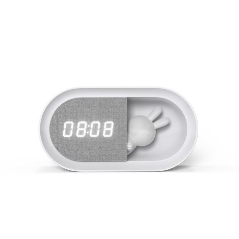 Budzik z nocnym króliczkiem LED PURE FNL-05 INGRID biały podłużny Forever Light
