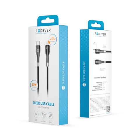 Forever kabel Sleek USB-C - Lightning 1,0 m 27W czarny Forever kabel Sleek USB-C - Lightning 1,0 m 27W czarny