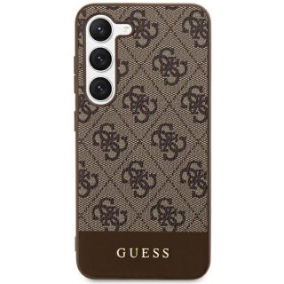 Guess nakładka do Samsung Galaxy S24 S921 GUHCS24SG4GLBR brązowa hardcase 4G Stripe Collection