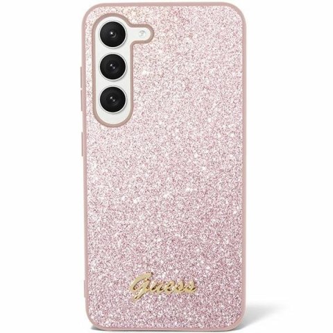 Guess nakładka do Samsung Galaxy S24 Ultra S928 GUHCS24LHGGSHP różowa hardcase Glitter Script