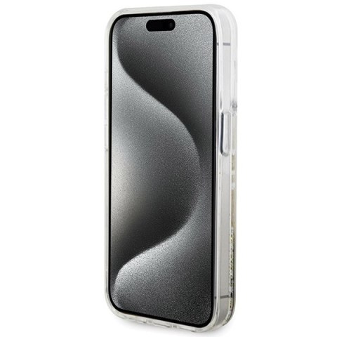 Guess nakładka do iPhone 15 Pro Max 6,7" GUHCP15XLFCSEGT transparentna HC LIQ. GLITTER GOLD STRIPES Guess nakładka do iPhone 15 Pro Max 6,7" GUHCP15XLFCSEGT transparentna HC LIQ. GLITTER GOLD STRIPES
