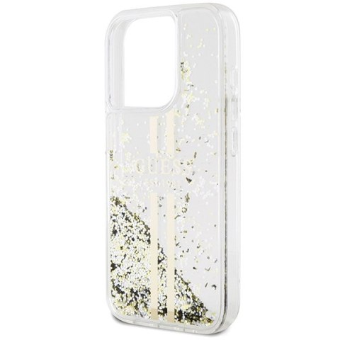 Guess nakładka do iPhone 15 Pro Max 6,7" GUHCP15XLFCSEGT transparentna HC LIQ. GLITTER GOLD STRIPES Guess nakładka do iPhone 15 Pro Max 6,7" GUHCP15XLFCSEGT transparentna HC LIQ. GLITTER GOLD STRIPES