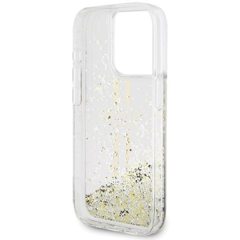 Guess nakładka do iPhone 15 Pro Max 6,7" GUHCP15XLFCSEGT transparentna HC LIQ. GLITTER GOLD STRIPES Guess nakładka do iPhone 15 Pro Max 6,7" GUHCP15XLFCSEGT transparentna HC LIQ. GLITTER GOLD STRIPES