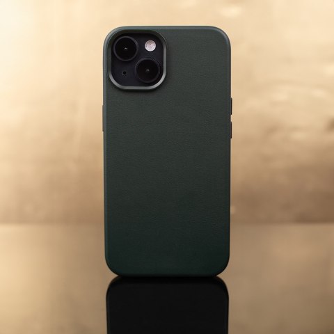 Nakładka Mag Leather do iPhone 15 Plus 6,7" ciemnozielona Nakładka Mag Leather do iPhone 15 Plus 6,7" ciemnozielona