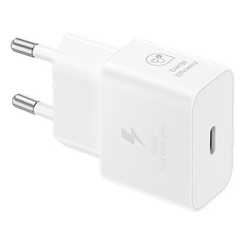 Samsung ładowarka Sieciowa GaN Super Fast Charger EP-T2510NWEGEU USB C 3A 25W biała Samsung ładowarka Sieciowa GaN Super Fast Charger EP-T2510NWEGEU USB C 3A 25W biała