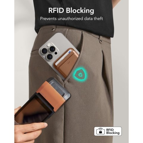 ESR CLASSIC RFID MAGNETIC WALLET MAGSAFE CARAMEL BROWN