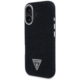 Guess Nakładka HC MagSafe FW Denim Triangle Logo do iPhone 16 Czarna