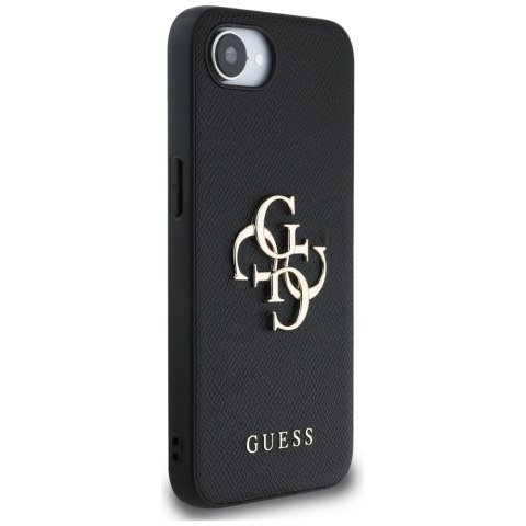 Guess Nakładka HC PU Grained Big 4G and Classic Logo do iPhone 16e Czarna