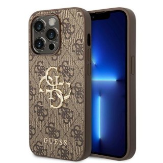 Guess nakładka do iPhone 15 Pro 6.1" GUHCP15L4GMGBR brązowa hardcase 4G Big Metal Logo