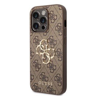 Guess nakładka do iPhone 15 Pro 6.1" GUHCP15L4GMGBR brązowa hardcase 4G Big Metal Logo
