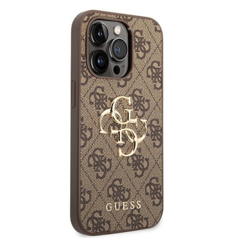 Guess nakładka do iPhone 15 Pro 6.1" GUHCP15L4GMGBR brązowa hardcase 4G Big Metal Logo