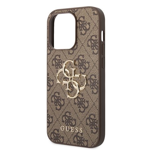 Guess nakładka do iPhone 15 Pro 6.1" GUHCP15L4GMGBR brązowa hardcase 4G Big Metal Logo