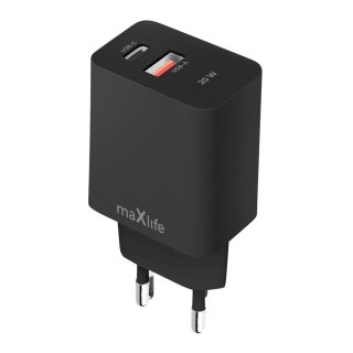 Maxlife ładowarka sieciowa PD QC MXTC-13-20AC 1x USB-C 1x USB 20W czarna