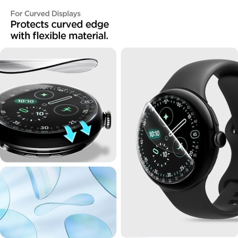 FOLIA HYDROŻELOWA SPIGEN ELITE SHIELD "EZ FIT" 2-PACK GOOGLE PIXEL WATCH 3 / 4 / 5 (41 MM) CLEAR