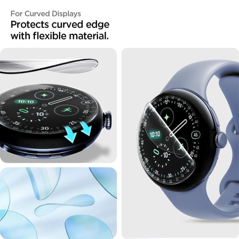 FOLIA HYDROŻELOWA SPIGEN ELITE SHIELD "EZ FIT" 2-PACK GOOGLE PIXEL WATCH 3 / 4 / 5 (45 MM) CLEAR