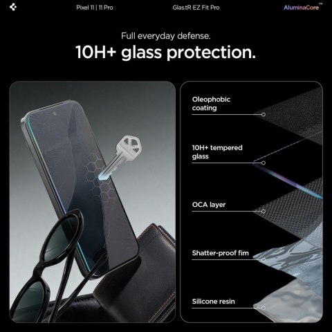 SZKŁO HARTOWANE SPIGEN GLAS.TR EZ FIT PRO AC 2-PACK GOOGLE PIXEL 11 / 11 PRO CLEAR