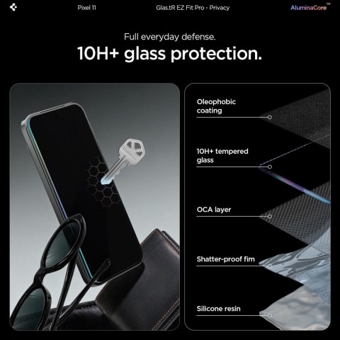 SZKŁO PRYWATYZUJĄCE SPIGEN GLAS.TR EZ FIT PRO AC 2-PACK GOOGLE PIXEL 10 / 11 PRIVACY