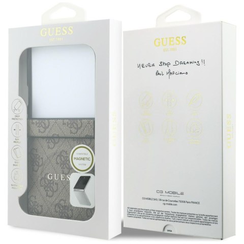 Guess nakładka HC Magnetic 4G PU CLASSIC do Samsung Galaxy Z Flip 8 brązowa