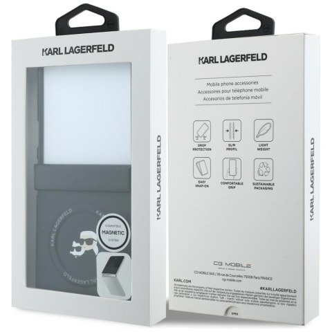 Karl Lagerfeld nakładka HC Magnetic PU K&C Pins do Samsung Galaxy Z Flip 8 czarna