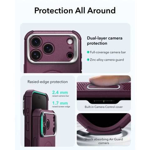 ESR CYBER TOUGH KICKSTAND MAGSAFE IPHONE 17 PRO MAX / 18 PRO MAX DEEP BURGUNDY