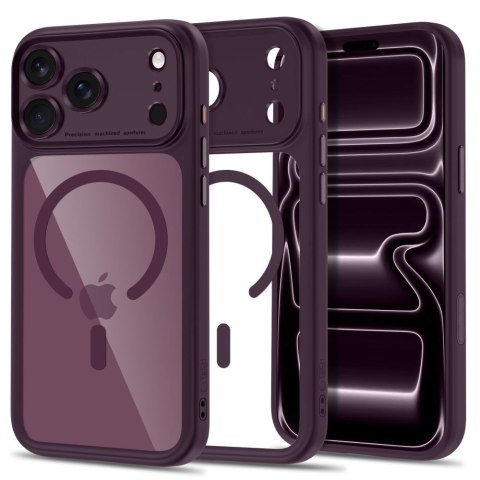 TECH-PROTECT MAGPEAK MAGSAFE CC IPHONE 17 PRO MAX / 18 PRO MAX BURGUNDY/CLEAR