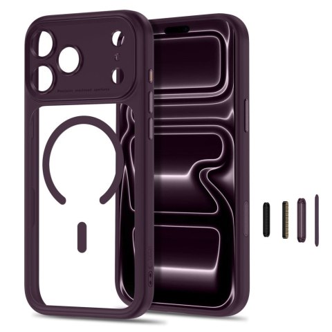 TECH-PROTECT MAGPEAK MAGSAFE CC IPHONE 17 PRO MAX / 18 PRO MAX BURGUNDY/CLEAR