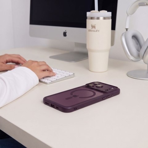 TECH-PROTECT MAGPEAK MAGSAFE CC IPHONE 17 PRO MAX / 18 PRO MAX BURGUNDY/CLEAR