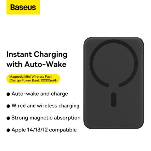 Baseus power bank magnetyczny Mini 20W 10000mAh czarny Baseus power bank magnetyczny Mini 20W 10000mAh czarny