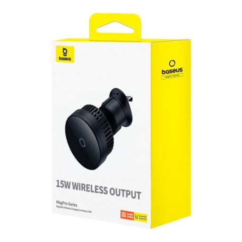 Baseus uchwyt samochodowy MagPro magnetyczny z funkcją ładowania bezprzewodowego czarny do kratki 15W Baseus uchwyt samochodowy MagPro magnetyczny z funkcją ładowania bezprzewodowego czarny do kratki 15W