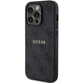 Guess nakładka do iPhone 13 Pro 6,1" GUHMP13LG4GFRK czarna HC MAGSAFE PU 4G RING CLASSIC LOGO