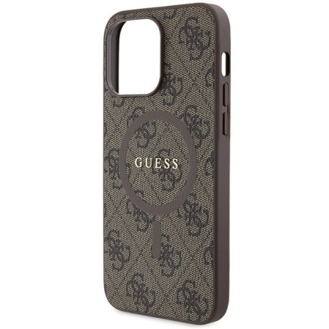 Guess nakładka do iPhone 13 Pro Max 6,7" GUHMP13XG4GFRW brązowa HC MAGSAFE PU 4G RING CLASSIC LOGO