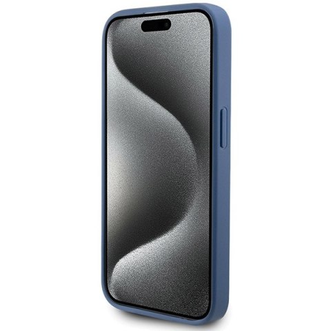 Guess nakładka do iPhone 14 Pro 6,1" GUHMP14LG4GFRB niebieska HC MAGSAFE PU 4G RING CLASSIC LOGO