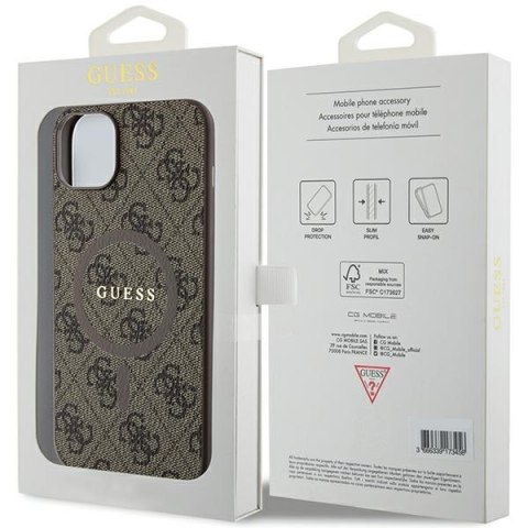 Guess nakładka do iPhone 15 6,1" GUHMP15SG4GFRW brązowa HC MAGSAFE PU 4G RING CLASSIC LOGO Guess nakładka do iPhone 15 6,1" GUHMP15SG4GFRW brązowa HC MAGSAFE PU 4G RING CLASSIC LOGO