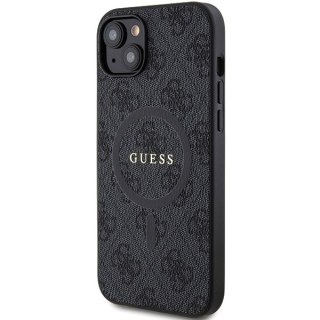 Guess nakładka do iPhone 15 Plus 6,7" GUHMP15MG4GFRK czarna HC MAGSAFE PU 4G RING CLASSIC LOGO