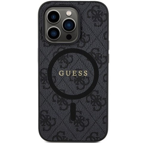 Guess nakładka do iPhone 15 Pro 6,1" GUHMP15LG4GFRK czarna HC MAGSAFE PU 4G RING CLASSIC LOGO Guess nakładka do iPhone 15 Pro 6,1" GUHMP15LG4GFRK czarna HC MAGSAFE PU 4G RING CLASSIC LOGO