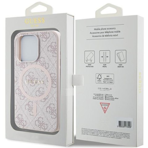 Guess nakładka do iPhone 15 Pro 6,1" GUHMP15LG4GFRP różowa HC MAGSAFE PU 4G RING CLASSIC LOGO Guess nakładka do iPhone 15 Pro 6,1" GUHMP15LG4GFRP różowa HC MAGSAFE PU 4G RING CLASSIC LOGO