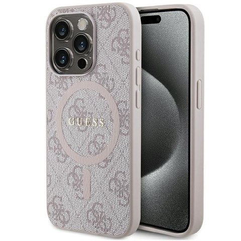 Guess nakładka do iPhone 15 Pro Max 6,7" GUHMP15XG4GFRP różowa HC MAGSAFE PU 4G RING CLASSIC LOGO Guess nakładka do iPhone 15 Pro Max 6,7" GUHMP15XG4GFRP różowa HC MAGSAFE PU 4G RING CLASSIC LOGO