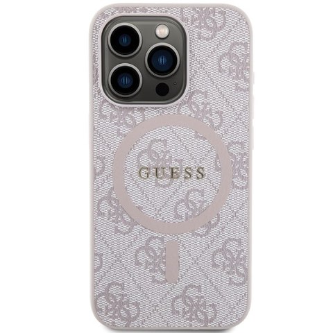 Guess nakładka do iPhone 15 Pro Max 6,7" GUHMP15XG4GFRP różowa HC MAGSAFE PU 4G RING CLASSIC LOGO Guess nakładka do iPhone 15 Pro Max 6,7" GUHMP15XG4GFRP różowa HC MAGSAFE PU 4G RING CLASSIC LOGO