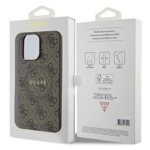 Guess nakładka do iPhone 15 Pro Max 6,7" GUHMP15XG4GFRW brązowa HC MAGSAFE PU 4G RING CLASSIC LOGO Guess nakładka do iPhone 15 Pro Max 6,7" GUHMP15XG4GFRW brązowa HC MAGSAFE PU 4G RING CLASSIC LOGO