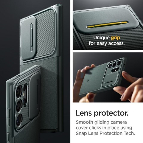 Spigen nakładka Optik Armor do Samsung Galaxy S24 Ultra zielona