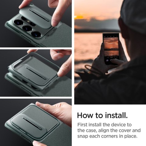 Spigen nakładka Optik Armor do Samsung Galaxy S24 Ultra zielona