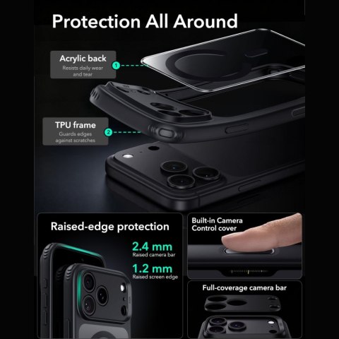 ESR CLASSIC HYBRID MAGSAFE & TEMPERED GLASS IPHONE 17 PRO / 18 PRO CLEAR/BLACK