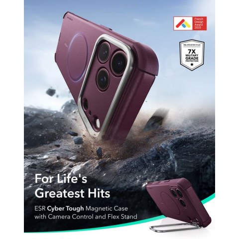 ESR CYBER TOUGH KICKSTAND MAGSAFE IPHONE 17 PRO / 18 PRO DEEP BURGUNDY