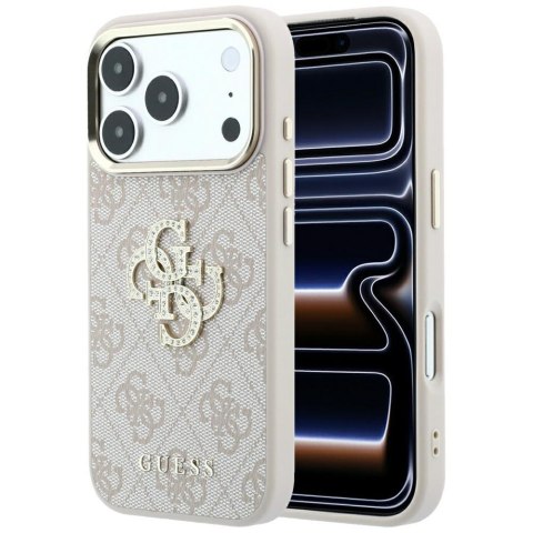 Etui Guess 4G & Big Strass Logo do iPhone 18 Pro / 17 Pro różowy