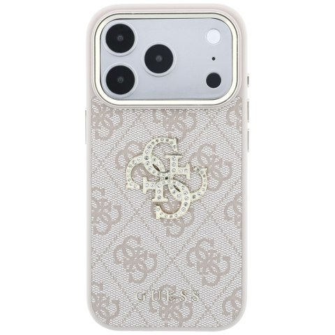 Etui Guess 4G & Big Strass Logo do iPhone 18 Pro / 17 Pro różowy