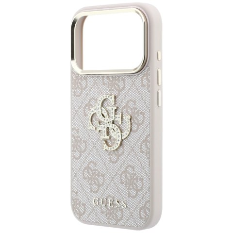 Etui Guess 4G & Big Strass Logo do iPhone 18 Pro / 17 Pro różowy