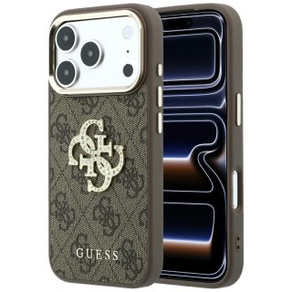 Etui Guess 4G & Big Strass Logo do iPhone 18 Pro Max / 17 Pro Max brązowy
