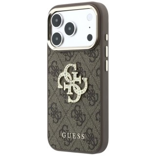 Etui Guess 4G & Big Strass Logo do iPhone 18 Pro Max / 17 Pro Max brązowy