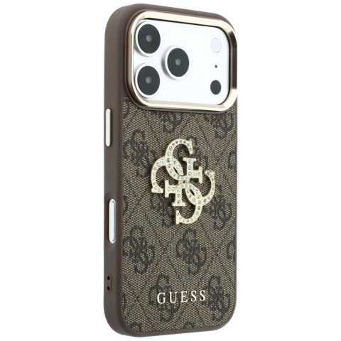 Etui Guess 4G & Big Strass Logo do iPhone 18 Pro Max / 17 Pro Max brązowy
