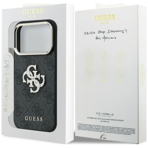 Etui Guess 4G & Big Strass Logo do iPhone 18 Pro Max / 17 Pro Max czarny